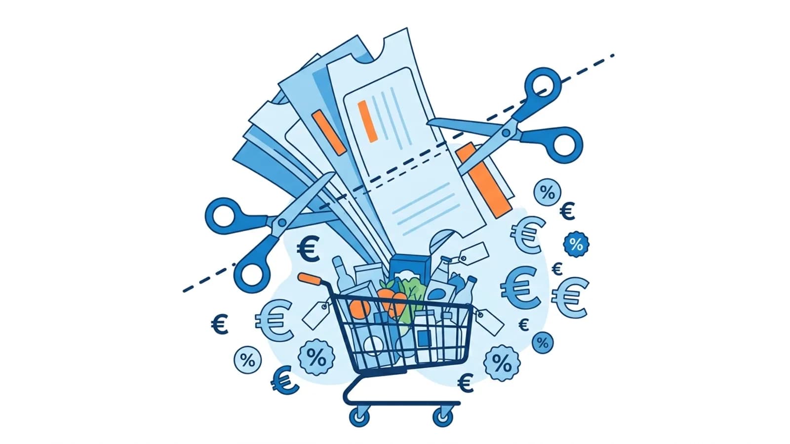 Coupon e codici sconto colorati con simboli di percentuale