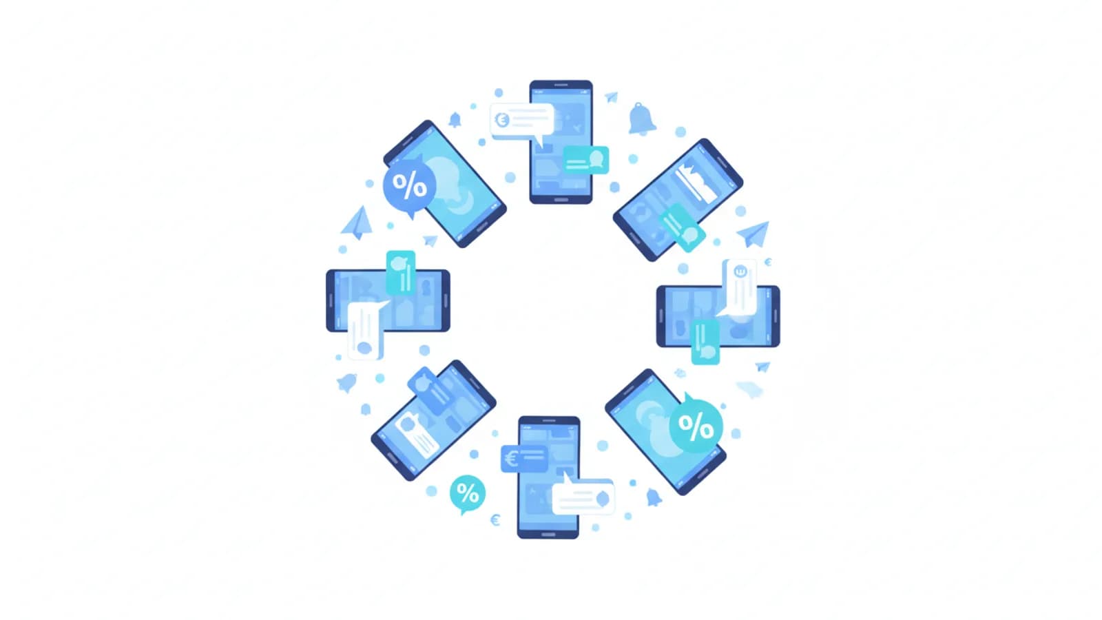 Community italiana del risparmio con dispositivi connessi e notifiche di offerte