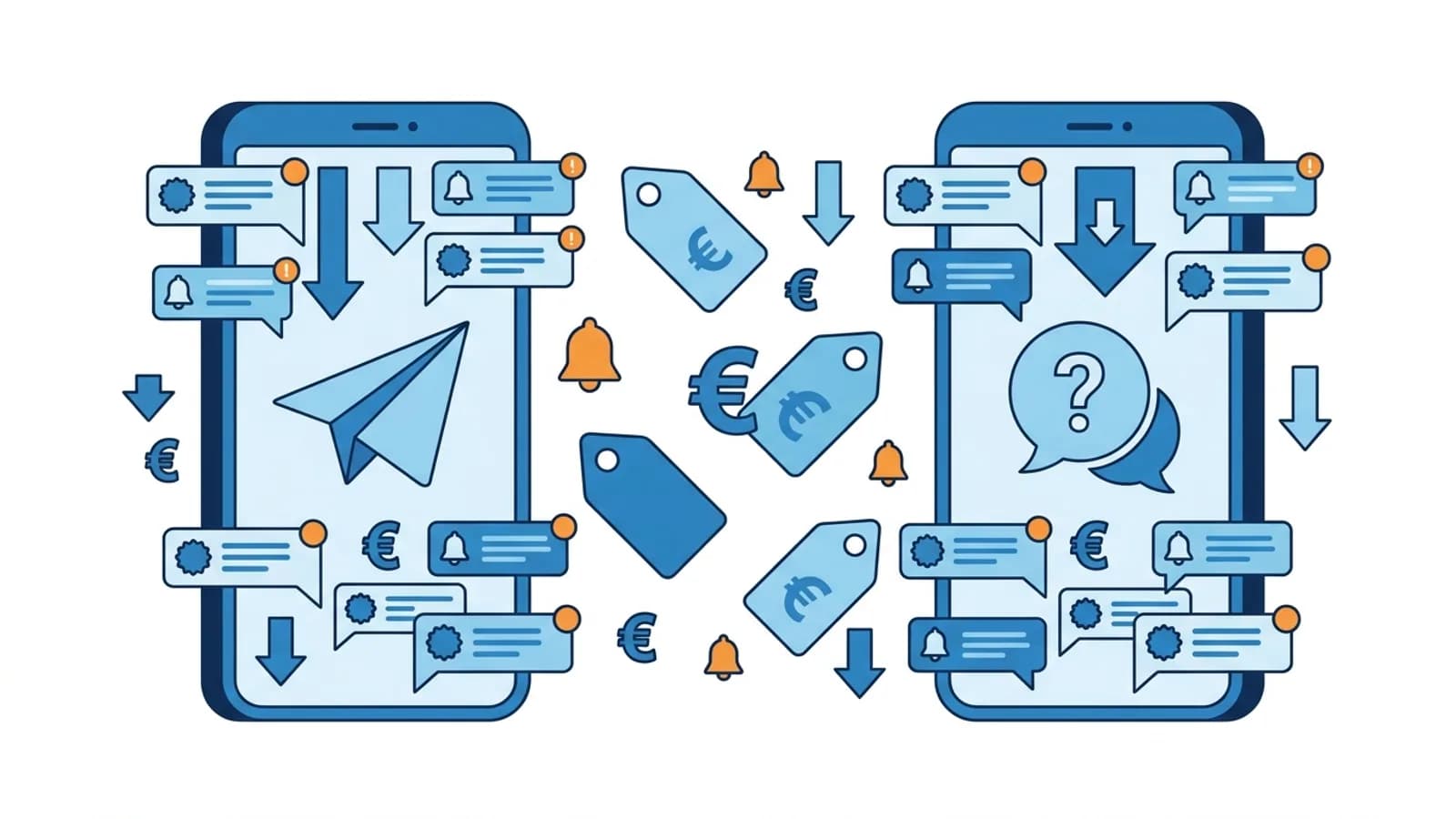 Confronto tra Telegram e WhatsApp per ricevere offerte
