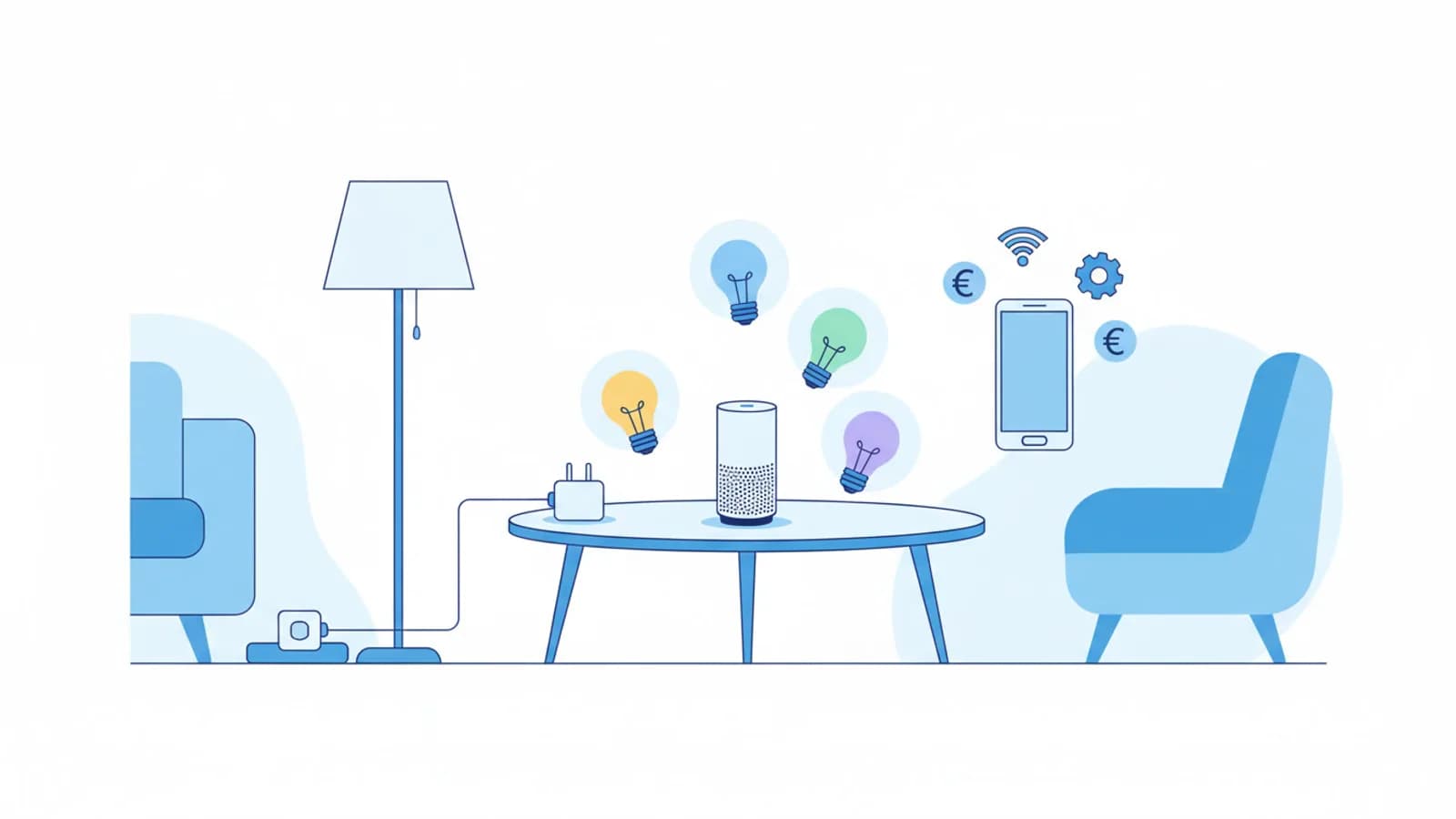 Kit di domotica economica con smart speaker, lampadine e prese intelligenti